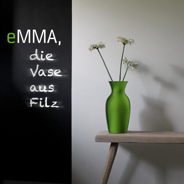 eMMA L grün die Filzvase von nettedinge.com