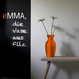 eMMA L orange die Filzvase von nettedinge.com